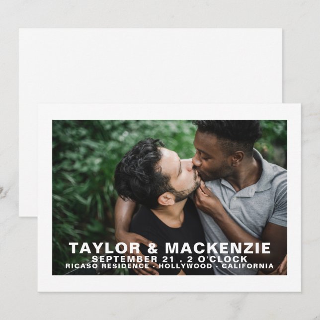 Photo Typography Simple Gay Save The Date Wedding (Front/Back)