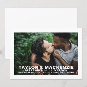 Photo Typography Simple Gay Save The Date Wedding