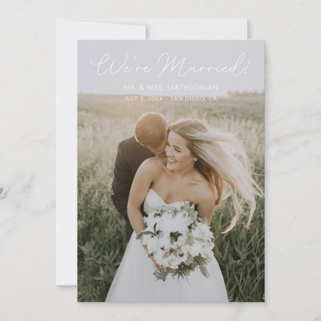 Photo Typography Wedding Announcement Elegant Ver (Front)