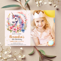 Photo Unicorn Rainbow Sparkles Gold Birthday