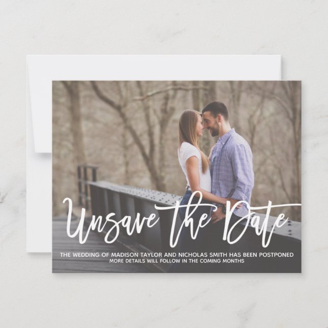 Photo Unsave the Date Card Horizontal, Modern (Front)