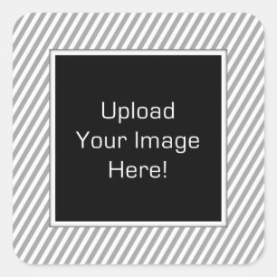Photo Upload Grey Stripe Frame Stickers