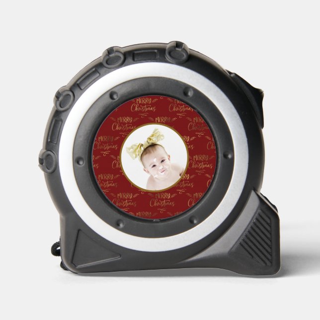 Photo Upload Merry Christmas Tape Measure 1 (Front)