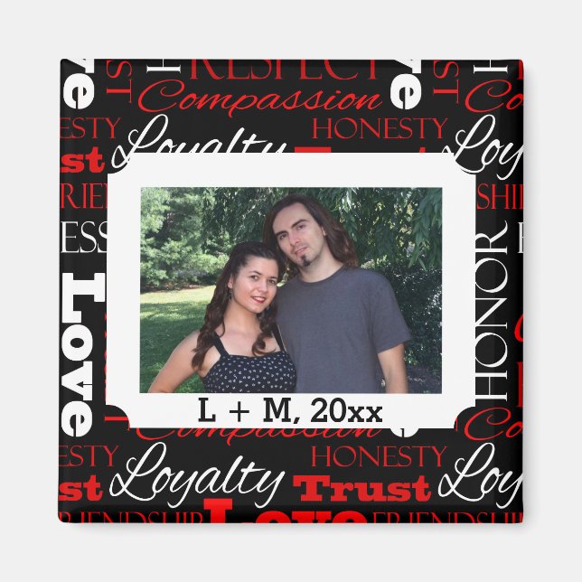 Photo Valentine's Day Word Collage Personalized Magnet (Front)