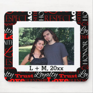 Photo Valentine's Day Word Collage Personalized Mouse Pad