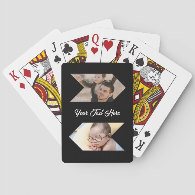 Photo Vertical Custom Text Playing Cards (Back)
