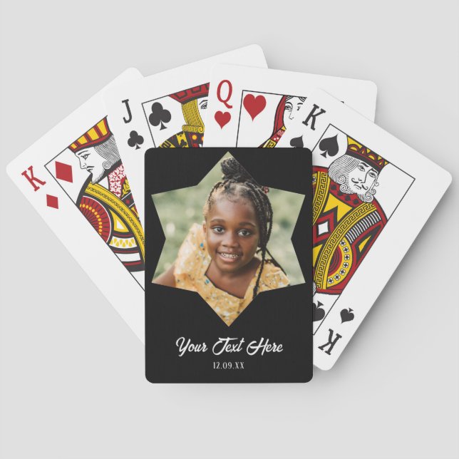 Photo Vertical Custom Text Playing Cards (Back)