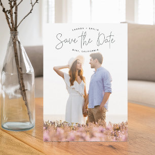 Photo verticale Faire-part esquissée Enregistrer l