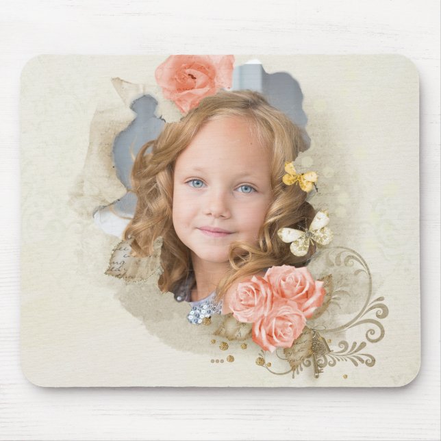 Photo Victorian Floral Mouse Pad (Front)