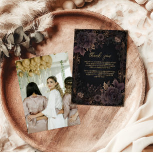 Photo Victorian Royal Gothic Bridal Thank You Card