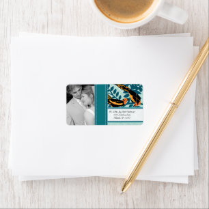 Photo Vintage Art Deco Destination Bird Pattern Label