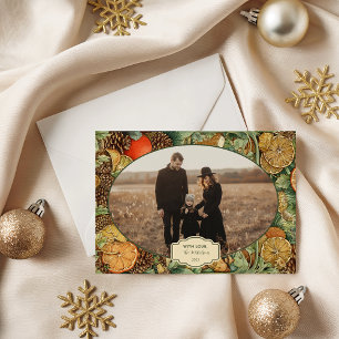Photo Vintage Rustic Woodland Christmas Holiday Card