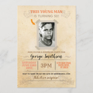 Photo vintage Style Anniversaire Invitations surpr