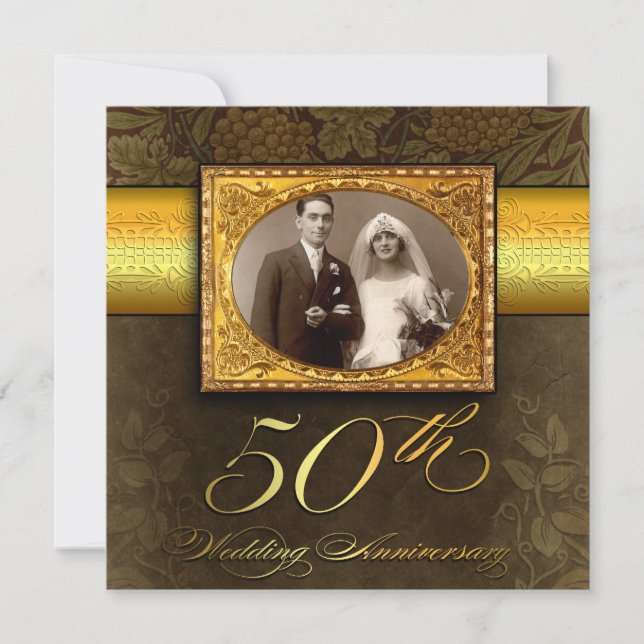photo vintage wedding 50 anniversary invitations (Front)