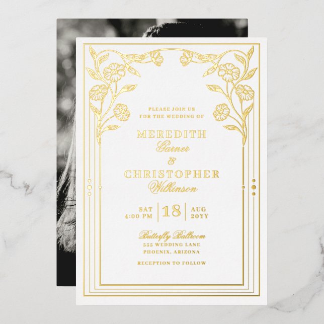 Photo Vintage Wedding Real Gold (Front/Back)