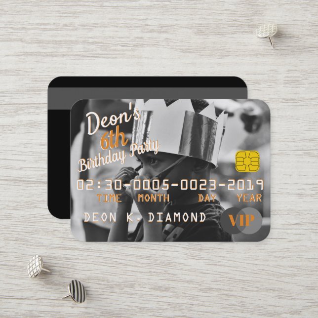 Photo VIP Anniversaire Demande de carte de crédit (Devant/Arrière en situation)