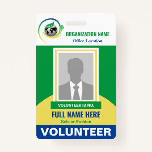 Photo Volunteer Non-Profit NGO Any Color Template Badge