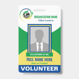 Photo Volunteer Non-Profit NGO Any Color Template Badge