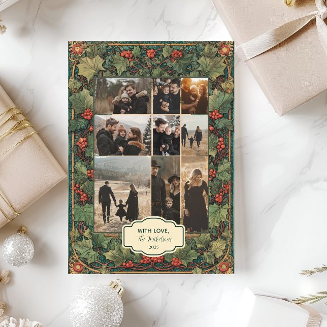 Photo VRustic Holly Christmas Party Holiday Card (Creator Uploaded)