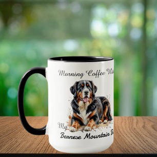 Photo Watercolor Bernese Mountain Dog Personalize Mug
