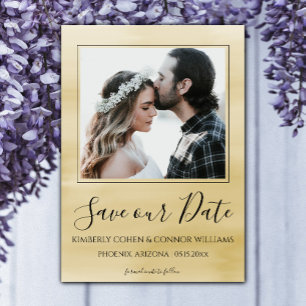 Photo Watercolor Save the Date   Yellow
