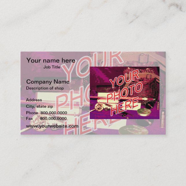 Photo Watermark Background template Business Card (Front)
