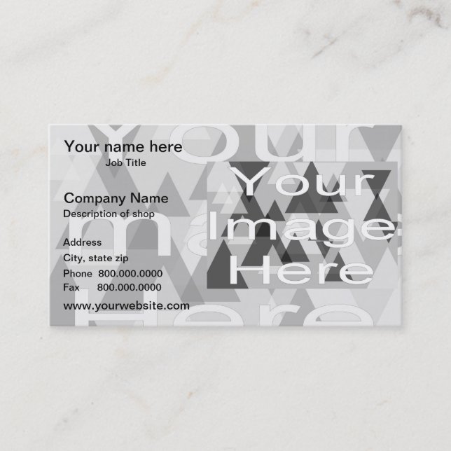 Photo Watermark Background template Business Card (Front)