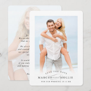 PHOTO WEDDING elegant minimalist save the date Invitation