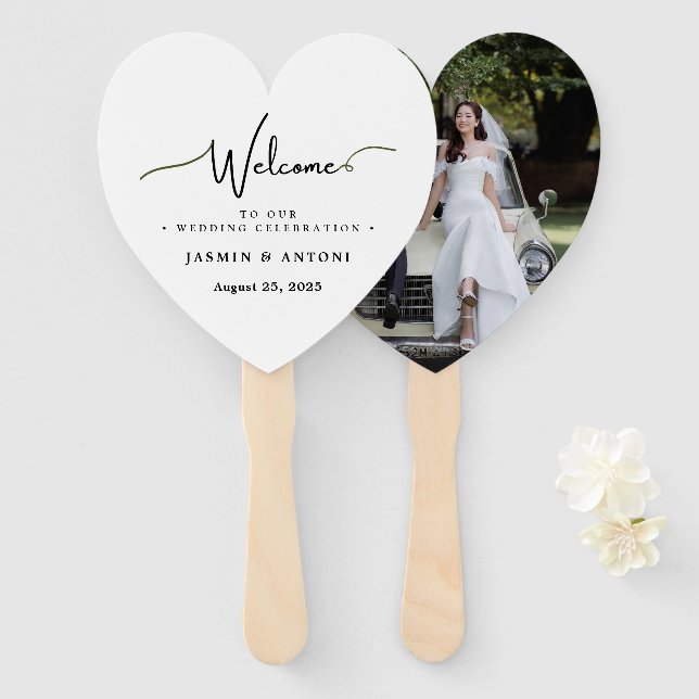 Photo Wedding Fan Program (Front and Back)