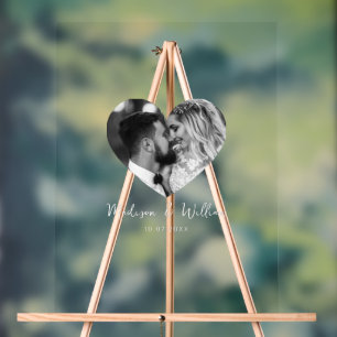 Photo Wedding Guest Signature Board Acrylic Sign