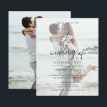 Photo Wedding Invitation<br><div class="desc">The digital download for this design can be found by clicking this link >> https://www.zazzle.com/collections/photo_wedding_suite-119199762584865171?rf=238187168869594910 This card features a handwritten font and modern minimalist design. Easily change the colours and edit *most* wording to meet the needs of your occasion. This invite is perfect for your contemporary, industrial, or bohemian wedding...</div>