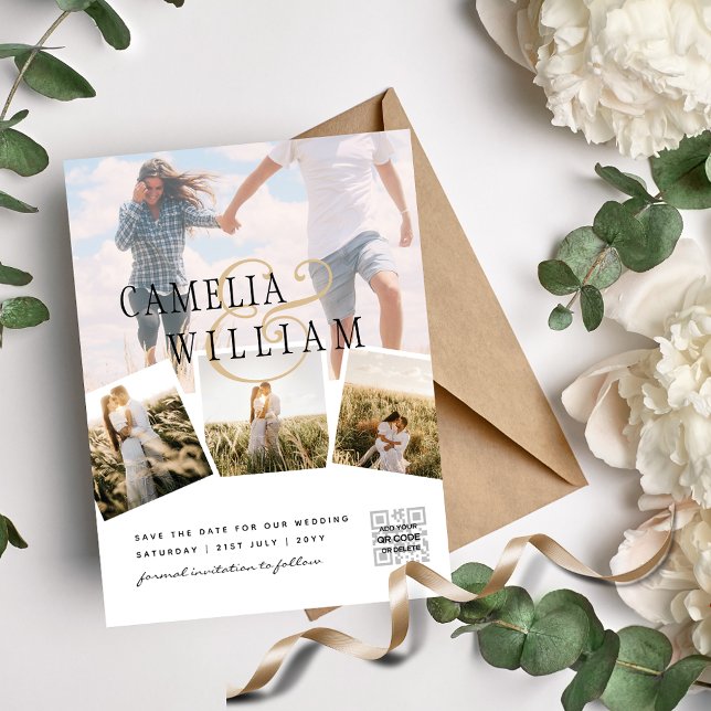 Photo Wedding Invitation Classic White Modern (Creator Uploaded)