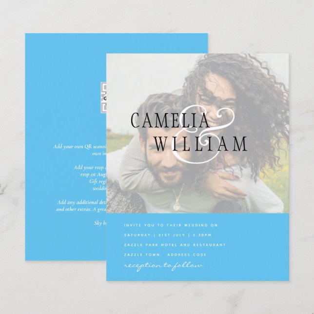 PHOTO Wedding Invitation Engagement Save the Date (Front/Back)