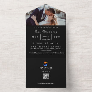 Photo Wedding Invitation-QR code- All In One Invitation