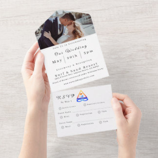 Photo Wedding Invitation-Twin Flame- All In One Invitation