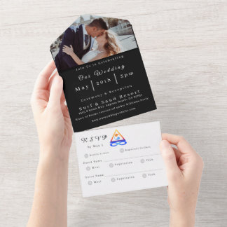 Photo Wedding Invitation-Twin Flame- All In One Invitation