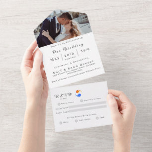 Photo Wedding Invitation-Twin Flame- All In One Invitation