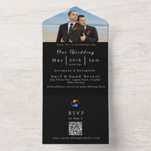 Photo Wedding Invitation-Twin Flames-LGBTQ- All In One Invitation