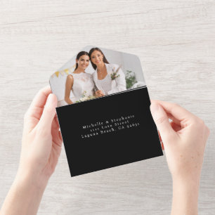 Photo Wedding Invitation-Twin Flames-LGBTQ- All In One Invitation