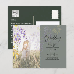 PHOTO WEDDING INVITATION Wisteria Floral BUDGET 
