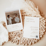 Photo Wedding Invite, Boho Minimalist Neutral Tone Invitation<br><div class="desc">This lovely Wedding Invitation features a clean minimalist design with accents of modern calligraphy and is perfect to upload a photo of you and your future spouse! Easily edit most wording to match your event! Text and background colours are fully editable —> click the "Edit Using Design Tool" button to...</div>