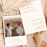 Photo Wedding Invite, Boho Minimalist Neutral Tone Invitation<br><div class="desc">This lovely Wedding Invitation features a clean minimalist design with accents of modern calligraphy and is perfect to upload a photo of you and your future spouse! Easily edit most wording to match your event! Text and background colours are fully editable —> click the "Edit Using Design Tool" button to...</div>