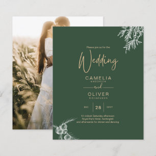 PHOTO Wedding Invite Juniper Green Modern Budget