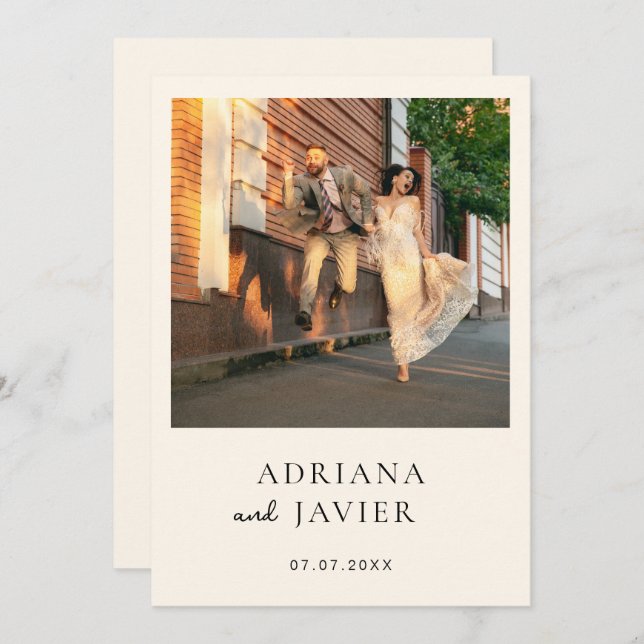 Photo Wedding Invite Modern Minimalist (Front/Back)