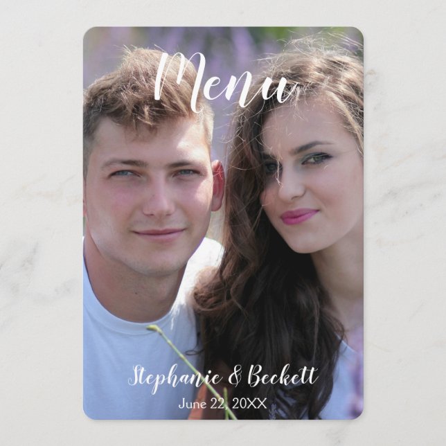 Photo Wedding Menu Card (Front)
