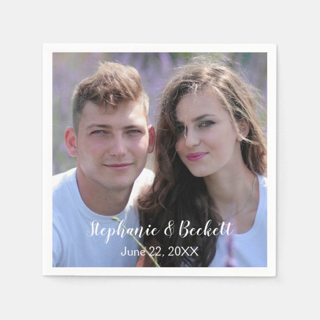 Photo Wedding Paper Napkin (Front)