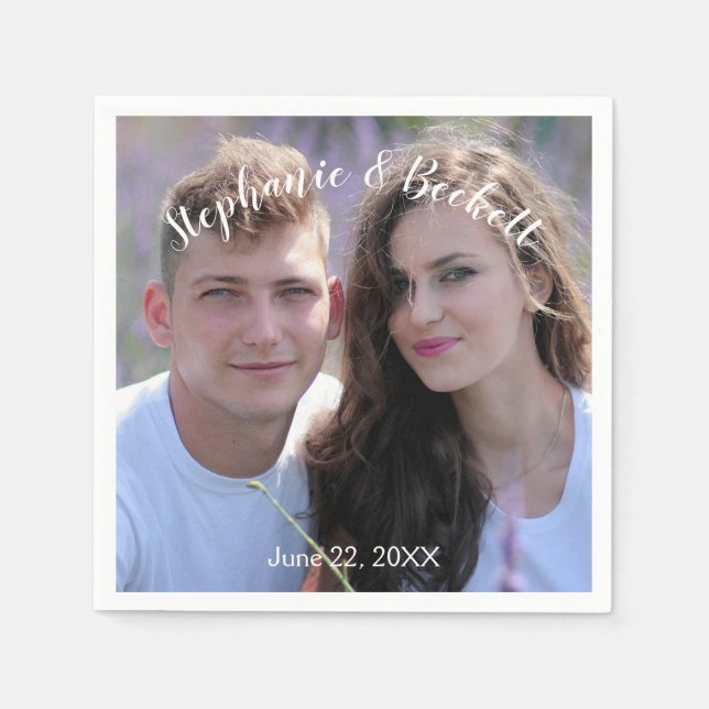 Photo Wedding Paper Napkin (Front)