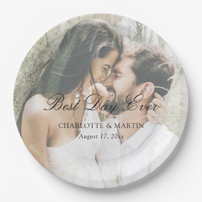 Photo Wedding Paper Plate (Front)
