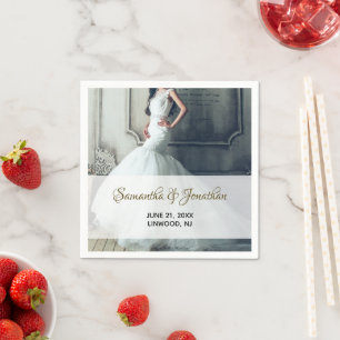 Photo Wedding Reception Cocktail Paper Napkins
