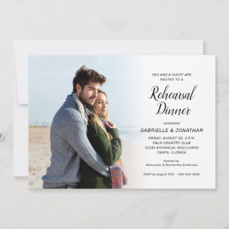 Photo Wedding Rehearsal Dinner Invitation